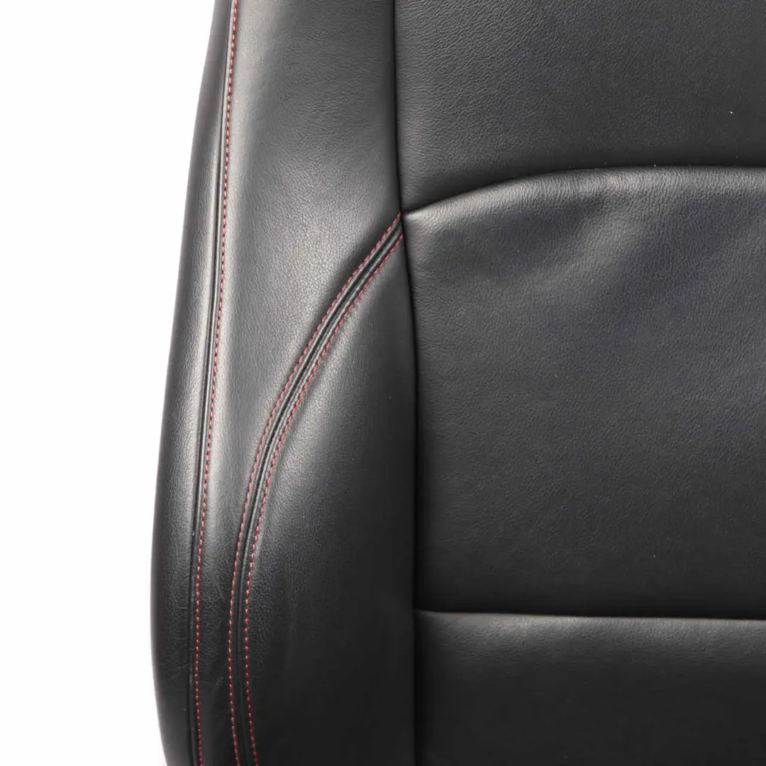  Leather Seats BMW E87 LCI Sport Black Interior Seat Front Rear Airbag Red Thread - SKU E87 Seats Black Leather Set - Part number E87 Seats Black Leather Set