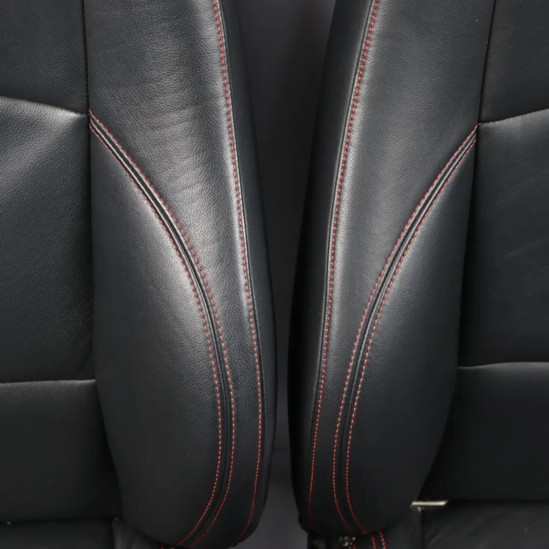  Leather Seats BMW E87 LCI Sport Black Interior Seat Front Rear Airbag Red Thread - SKU E87 Seats Black Leather Set - Part number E87 Seats Black Leather Set