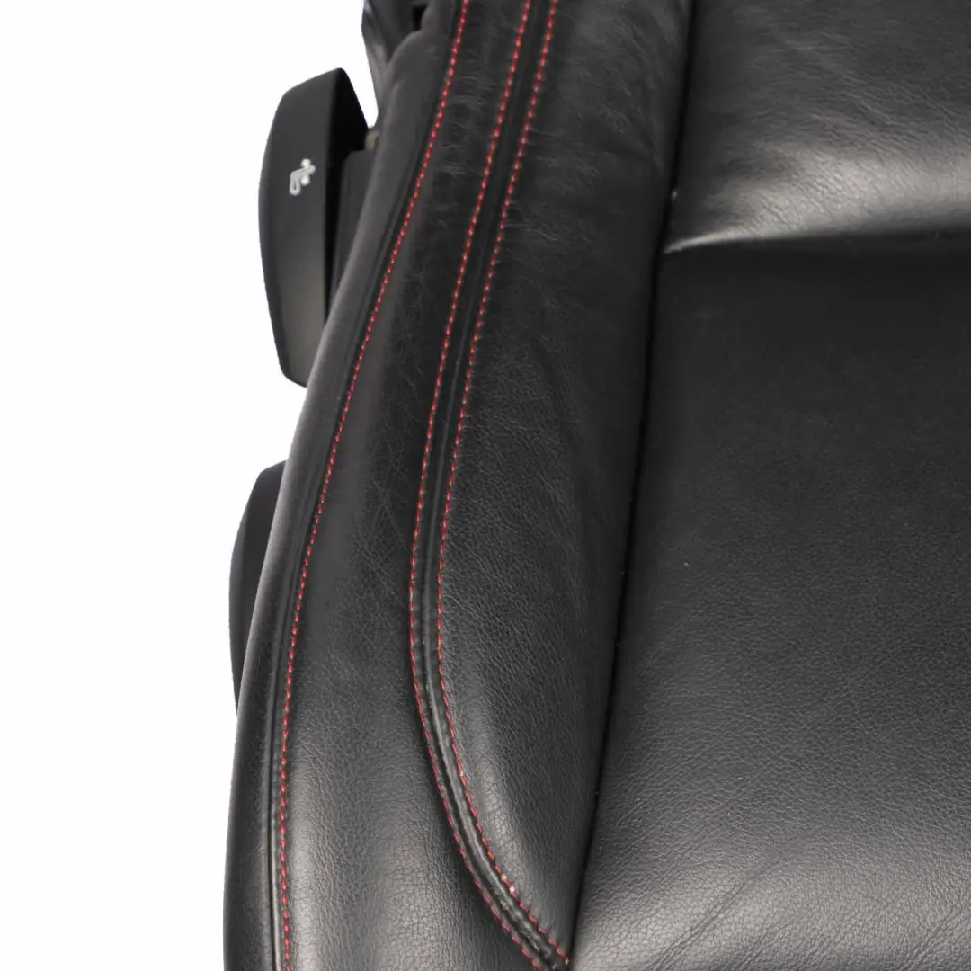  Leather Seats BMW E87 LCI Sport Black Interior Seat Front Rear Airbag Red Thread - SKU E87 Seats Black Leather Set - Part number E87 Seats Black Leather Set