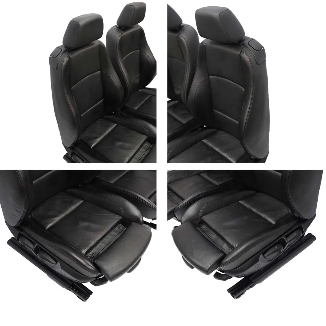 BMW E88 M Sport Sièges Intérieurs Chauffants en Cuir Noir Avant Gauche Droite - SKU E88 Front Seats Set - Numéro de pièce 