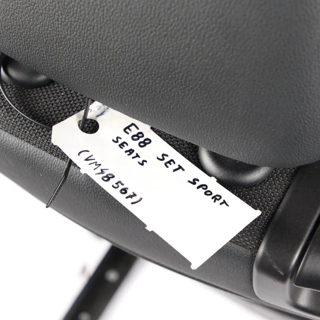 BMW Seats M Sport Cloth Fabric / Imitation Leather Black Front Rear Seat - SKU E88 Set Sport Seats - Part number E88 