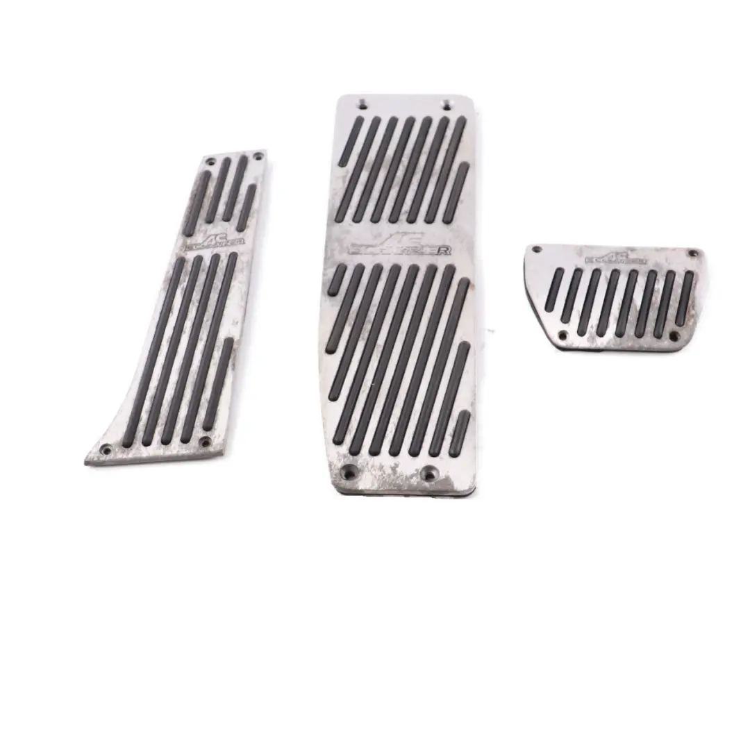 Schnitzer Automatic Transmission Aluminium Pedal Cover Set to BMW E90 AC with Part number E90 AC Set BMW E90 AC Schnitzer Automatic Transmission Aluminium Pedal Cover Set - SKU E90 AC Set - Part number E90 AC Set