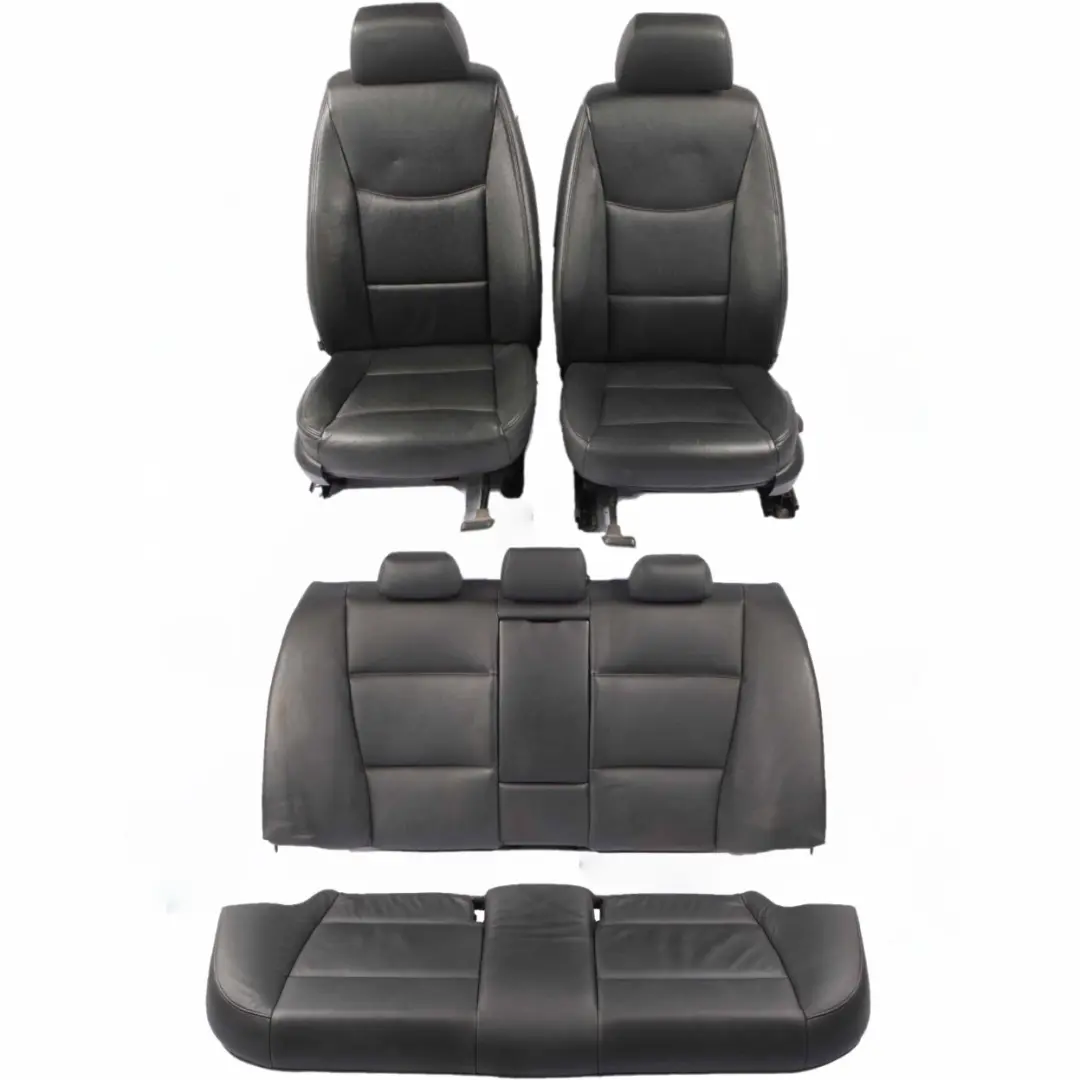 BMW 3 er Limousine Black Schwarz Leder Innensitze Sitze Vorne Hinten Sitz - SKU E90 Black Leather Seats-1 - Teilenummer E90