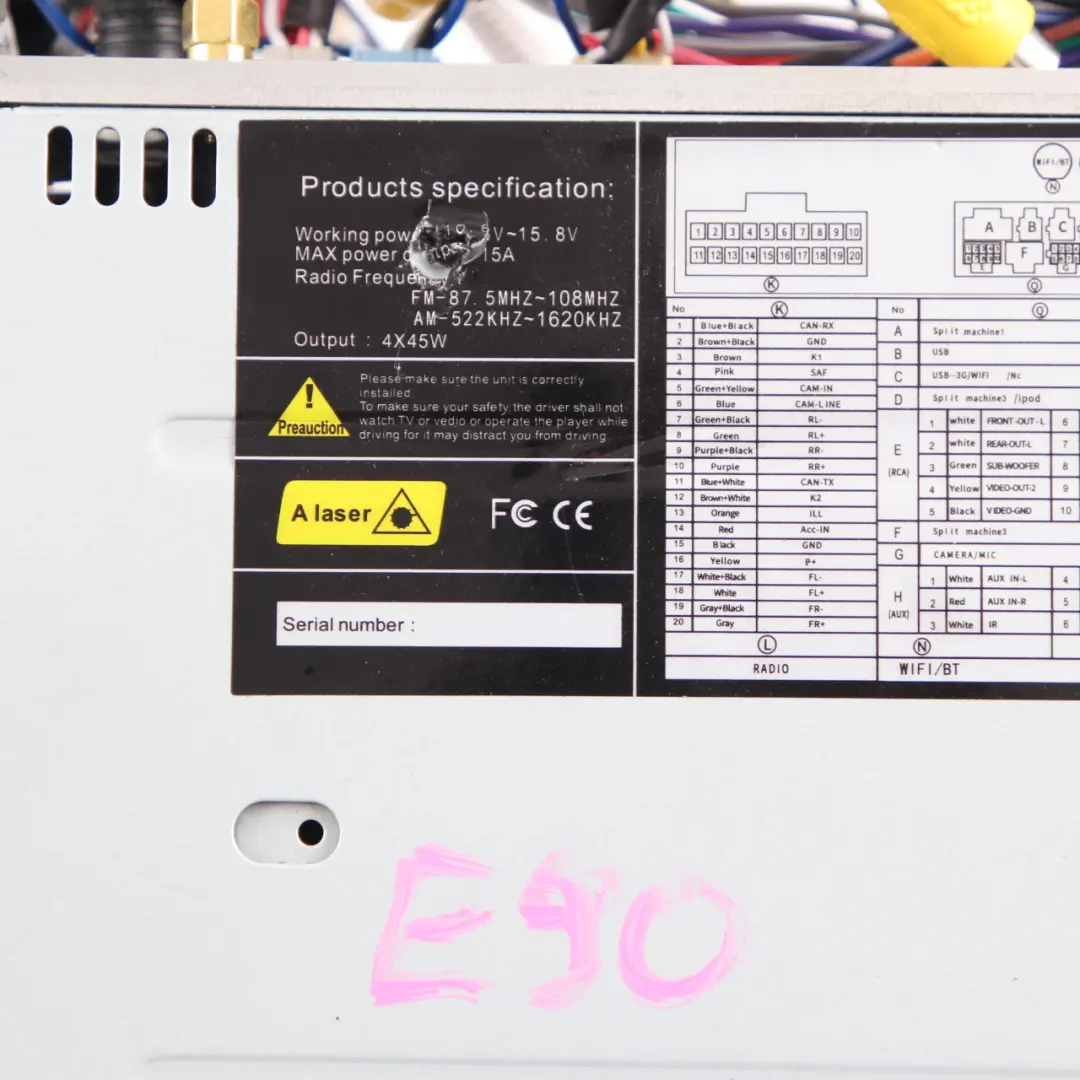 BMW E90 E92 Ekran Wyświetlacz Nawigacji Multimedia 7" - SKU E90-HEAD-UNIT - Numer Części E90 ZYE90