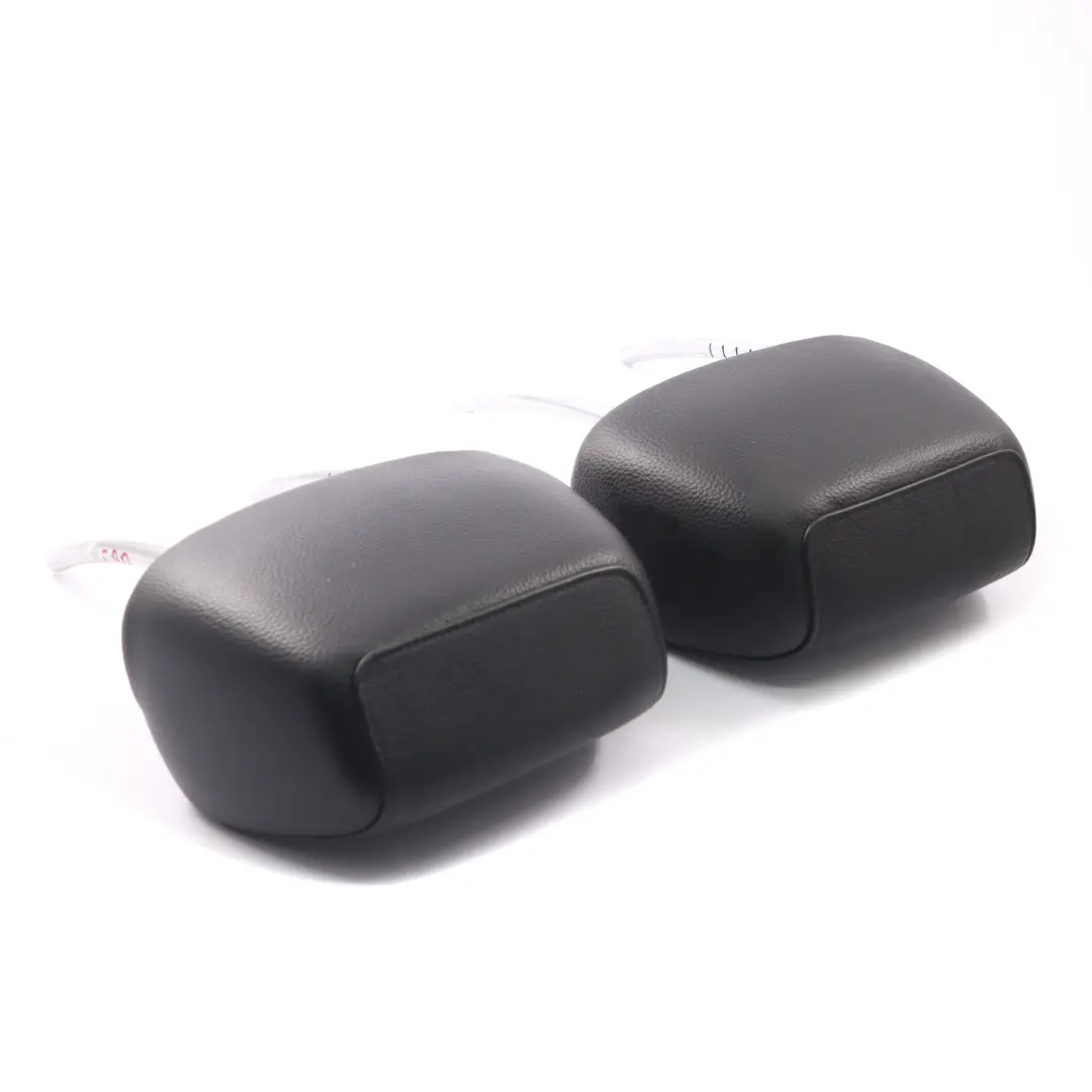 BMW E90 Headrest Front Seat Left Right N/O/S Black Imitation Leather BMW Logo - SKU E90 Headrest Set - Part number E90 Headrest Set