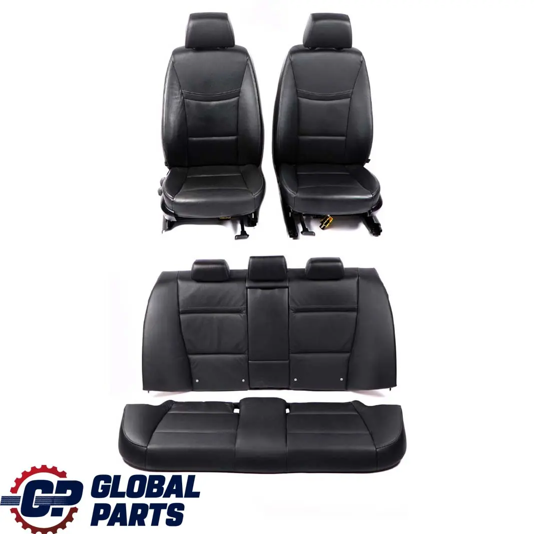 BMW E90 LCI Heated Black Leather Interior Seats Seat with Airbag and Door Cards - SKU E90 LCI Black Leather Seats - Part number 6985960