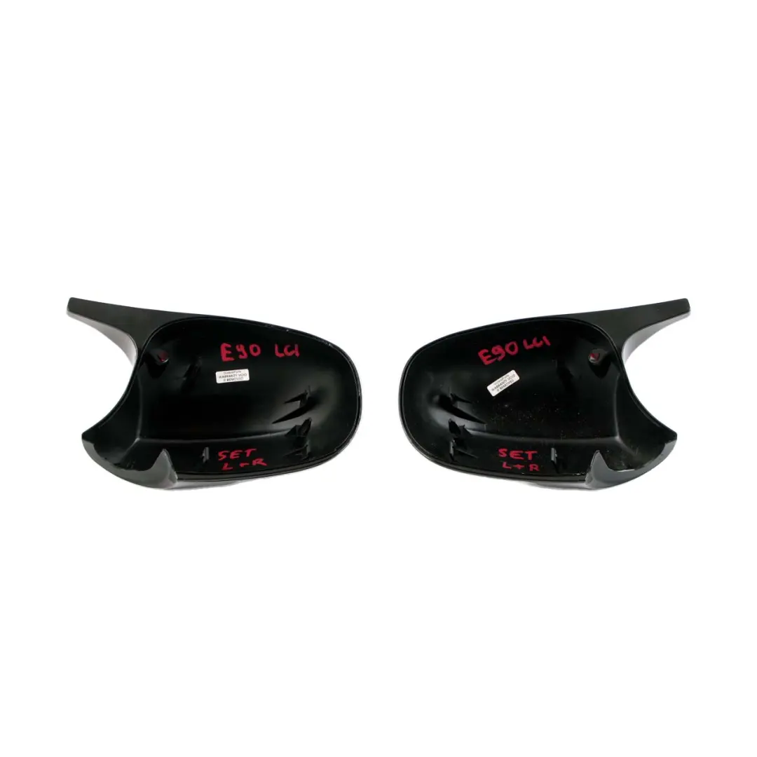 BMW Izquierda Derecha Tapa N/ Carcasa Espejo Retrovisor Negro Set - SKU E90 LCI Mirror Cover Set - Número de pieza E90 LCI