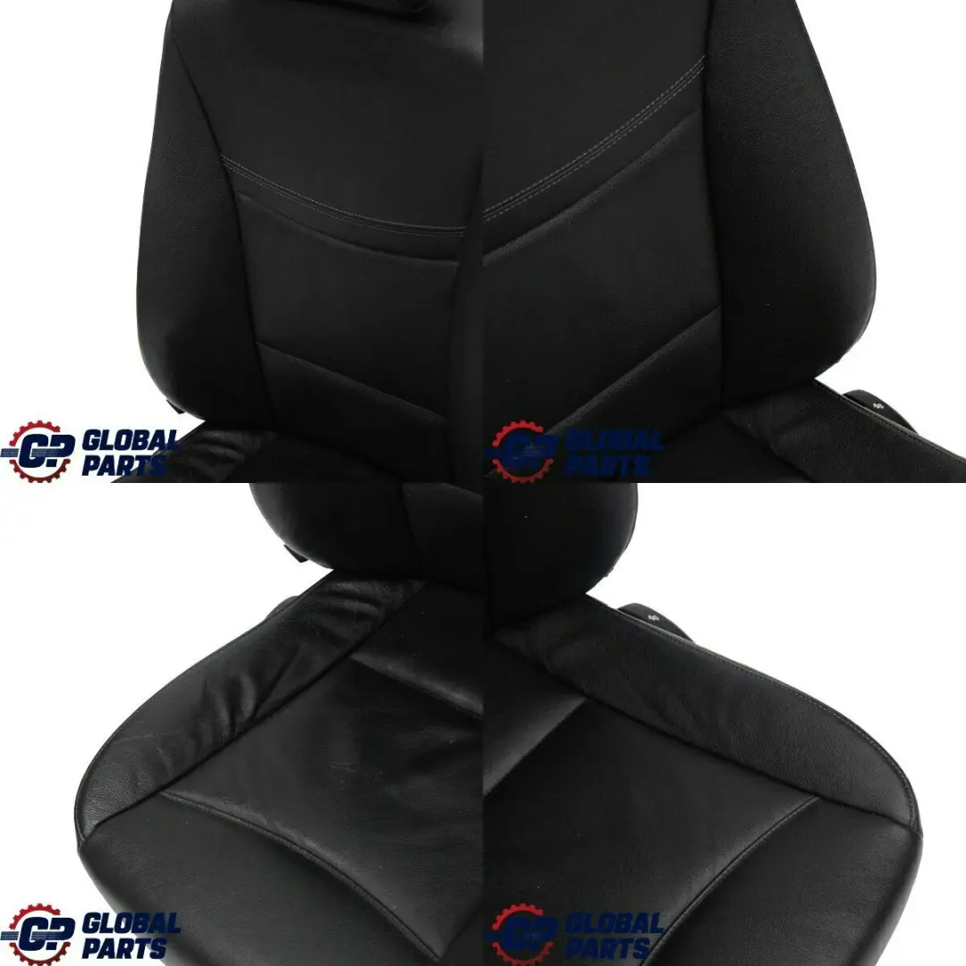 BMW 3 Series Saloon Black Leather Interior Seats Airbag with Door Cards - SKU E90 LCI Seats Black Leather - Part number E90 LCI