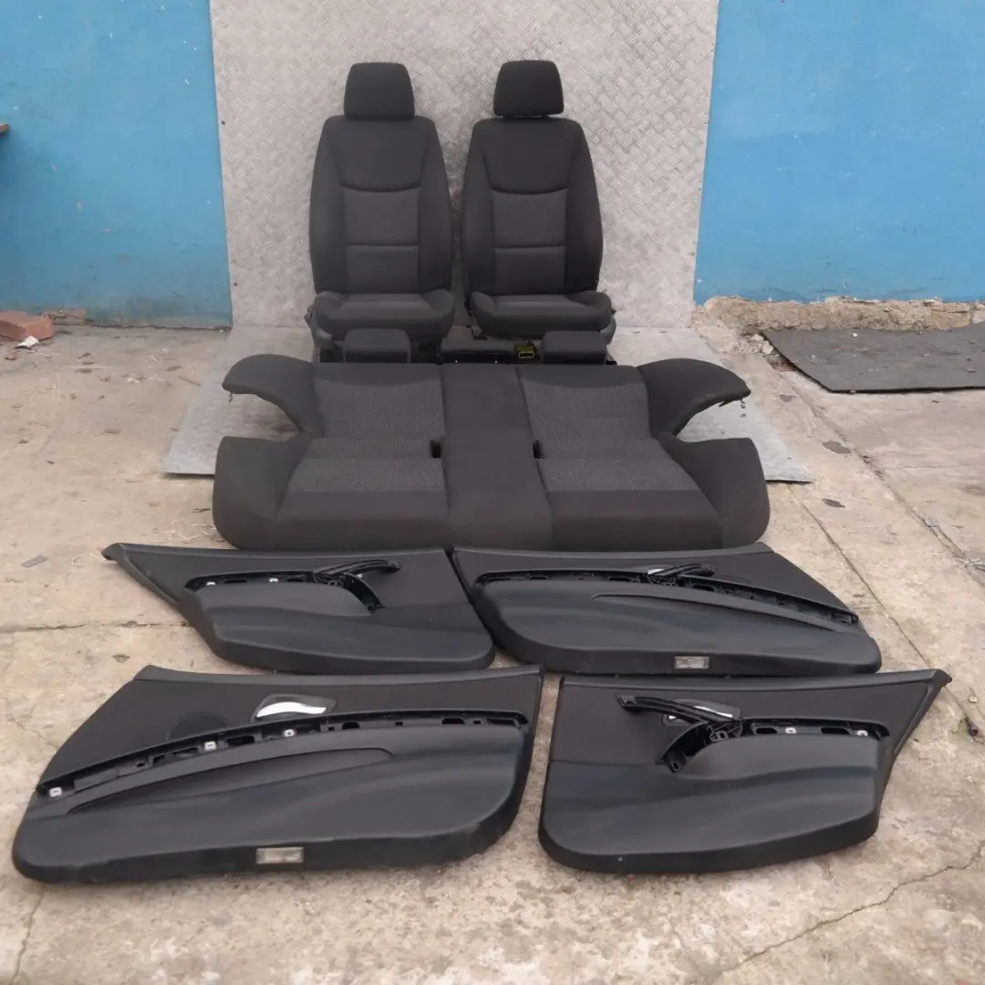 Cloth Fluid Anthracite Interior Seats with Airbag Door Cards to BMW 3 SERIES with Part number E90 BMW 3 SERIES Cloth Fluid Anthracite Interior Seats with Airbag Door Cards - SKU E90 Seats Cloth Fluid Anthracite - Part number E90