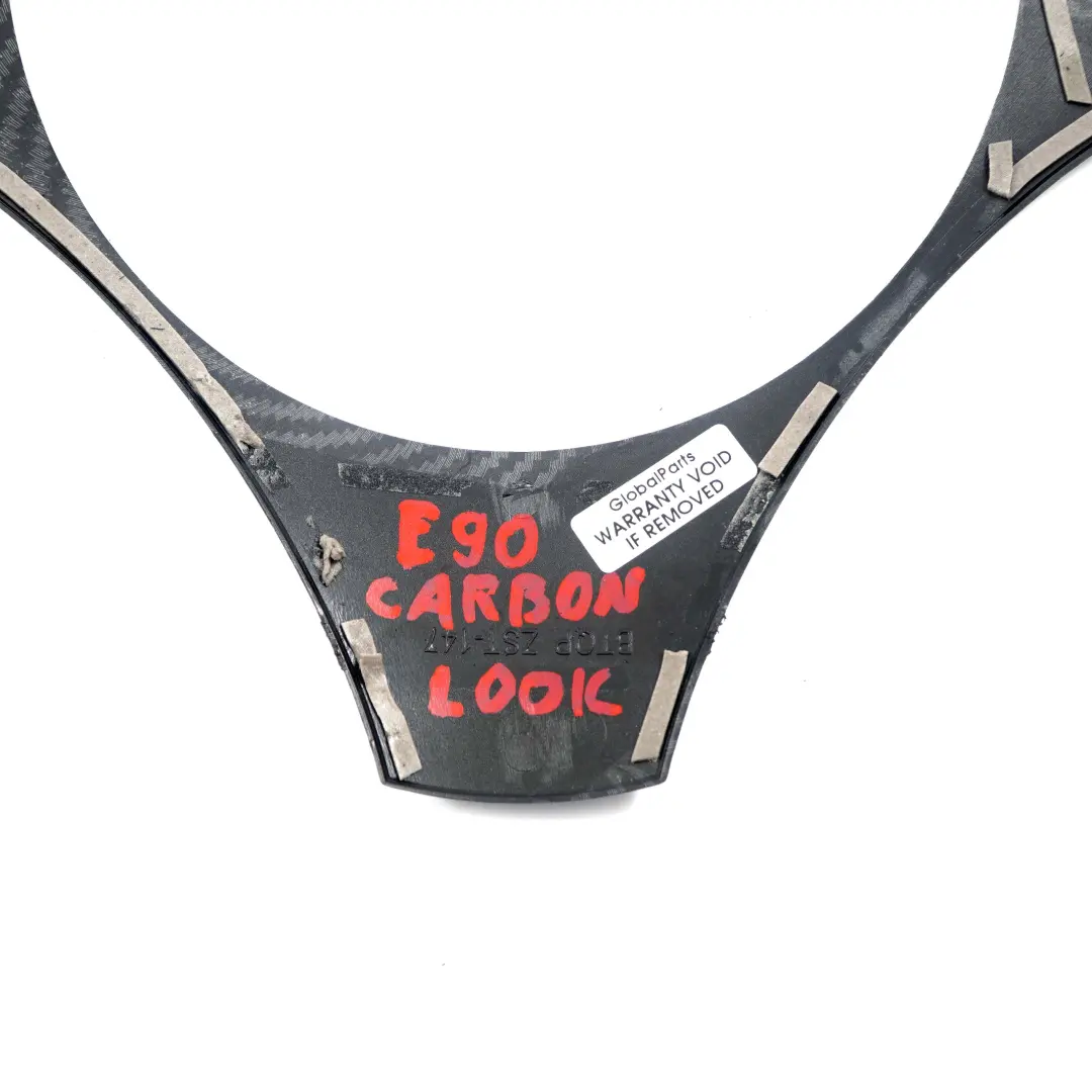 Trim Multifunction Steering Wheel Carbon Look to BMW E81 E87 E90 E91 E92 Cover with Part number E90 Steering Trim Carbon Look BMW E81 E87 E90 E91 E92 Cover Trim Multifunction Steering Wheel Carbon Look - SKU E90 Steering Trim Carbon Look - Part number E90 Steering Trim Carbon Look