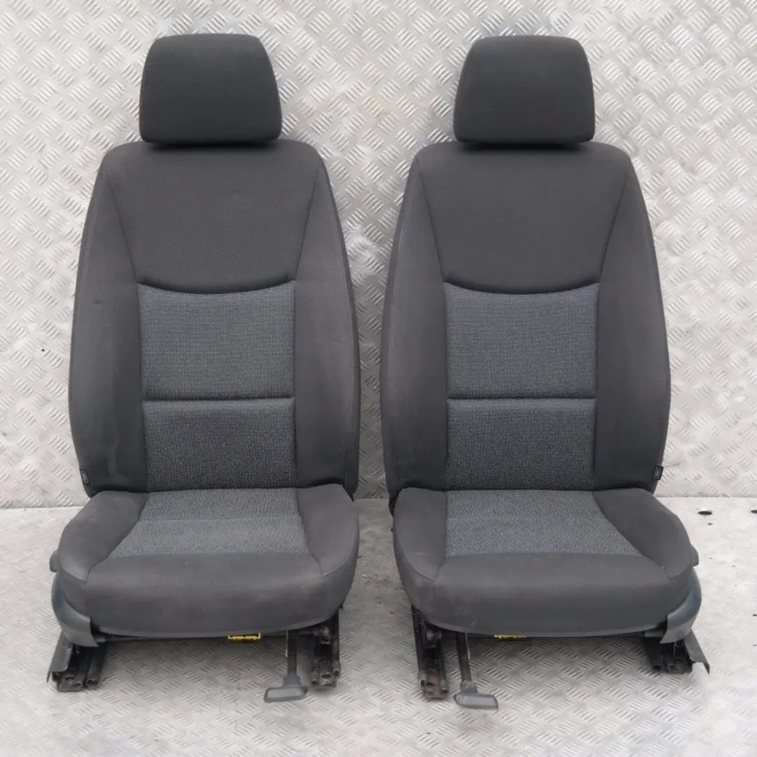 Cloth Fluid Anthracite Interior Seats with Airbag Door Cards to BMW 3 SERIES with Part number E91 BMW 3 SERIES Cloth Fluid Anthracite Interior Seats with Airbag Door Cards - SKU E91 Black Cloth Seats-1 - Part number E91