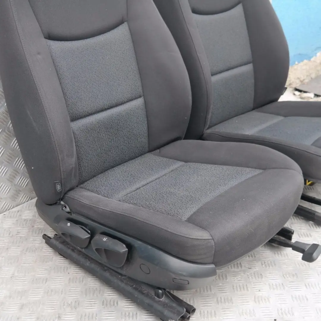 Cloth Fluid Anthracite Interior Seats with Airbag Door Cards to BMW 3 SERIES with Part number E91 BMW 3 SERIES Cloth Fluid Anthracite Interior Seats with Airbag Door Cards - SKU E91 Black Cloth Seats-1 - Part number E91