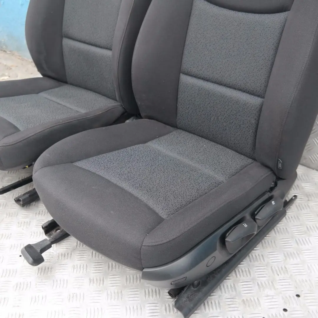 Cloth Fluid Anthracite Interior Seats with Airbag Door Cards to BMW 3 SERIES with Part number E91 BMW 3 SERIES Cloth Fluid Anthracite Interior Seats with Airbag Door Cards - SKU E91 Black Cloth Seats-1 - Part number E91
