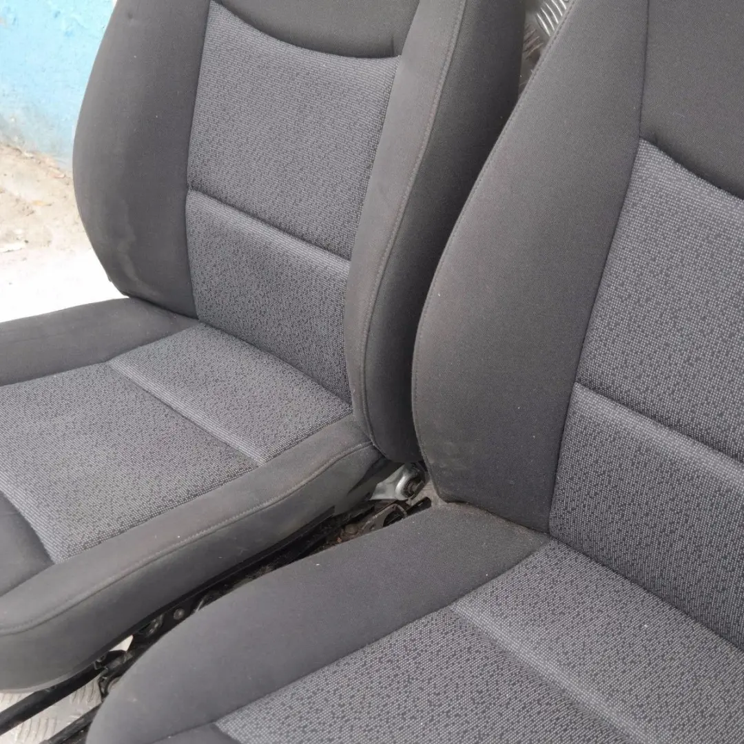 Cloth Fluid Anthracite Interior Seats with Airbag Door Cards to BMW 3 SERIES with Part number E91 BMW 3 SERIES Cloth Fluid Anthracite Interior Seats with Airbag Door Cards - SKU E91 Black Cloth Seats-1 - Part number E91
