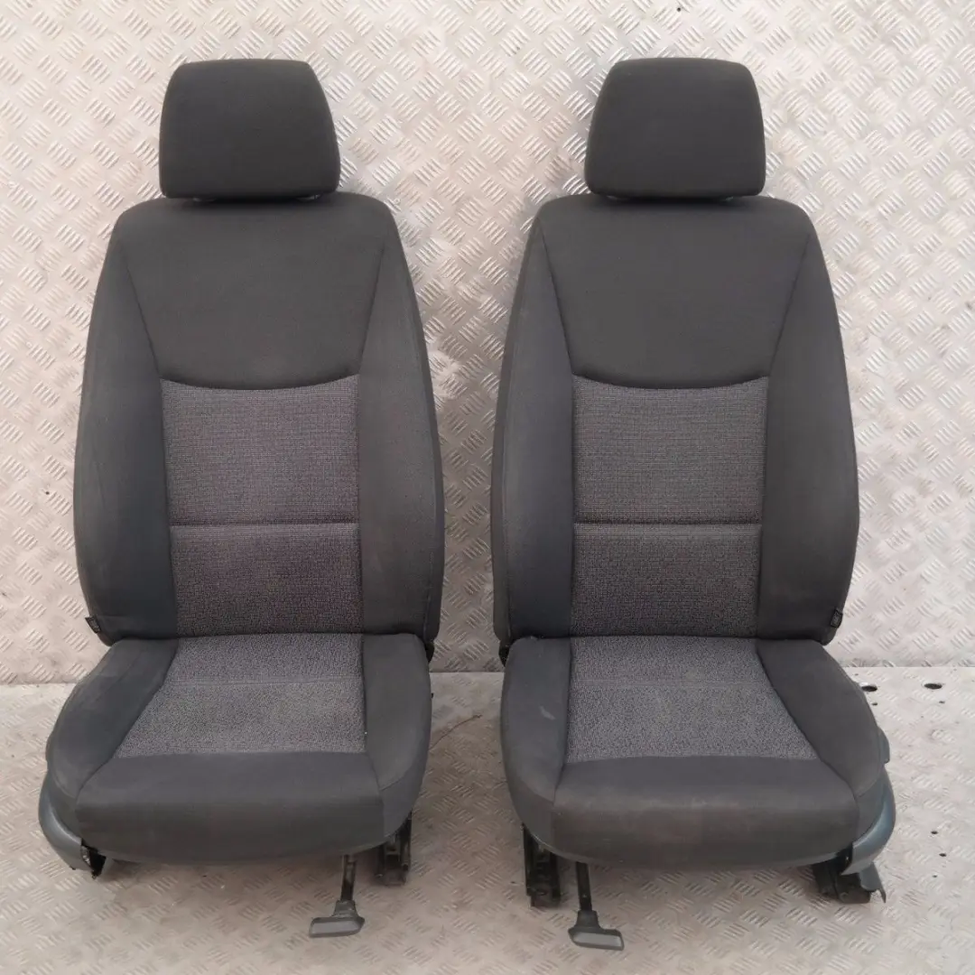  *BMW 3 er Stoff Fluid Anthracite Innensitze Sitze innen vorne hinten - SKU E91 Black Cloth Seats - Teilenummer E91