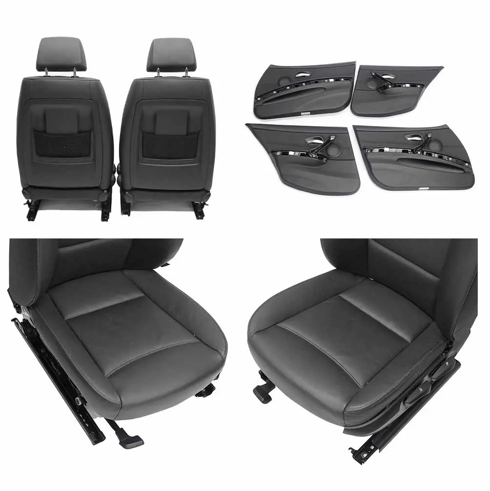  Asientos Cuero BMW E91 LCI Touring Asiento Delantero Trasero sin tarjetas puerta - SKU E91 LCI Black Leather Seats - Número de pieza E91 LCI Black Leather Seats