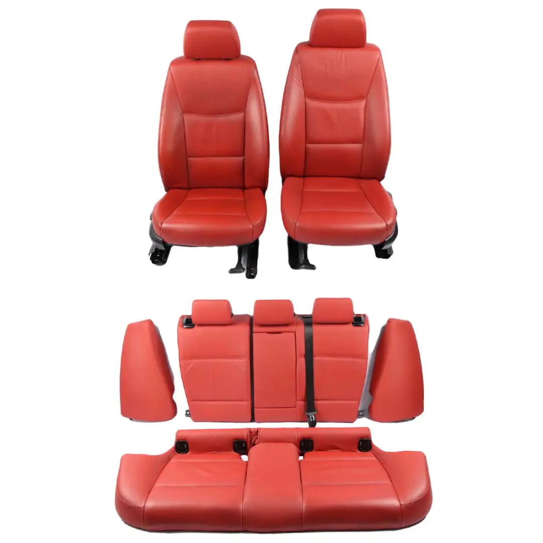 Seats BMW 3 Series Touring Red Leather Interior Front Rear Seat Door Cards to with Part number E91 Seats BMW 3 Series Touring Red Leather Interior Front Rear Seat Door Cards - SKU E91 Red Leather Seats - Part number E91
