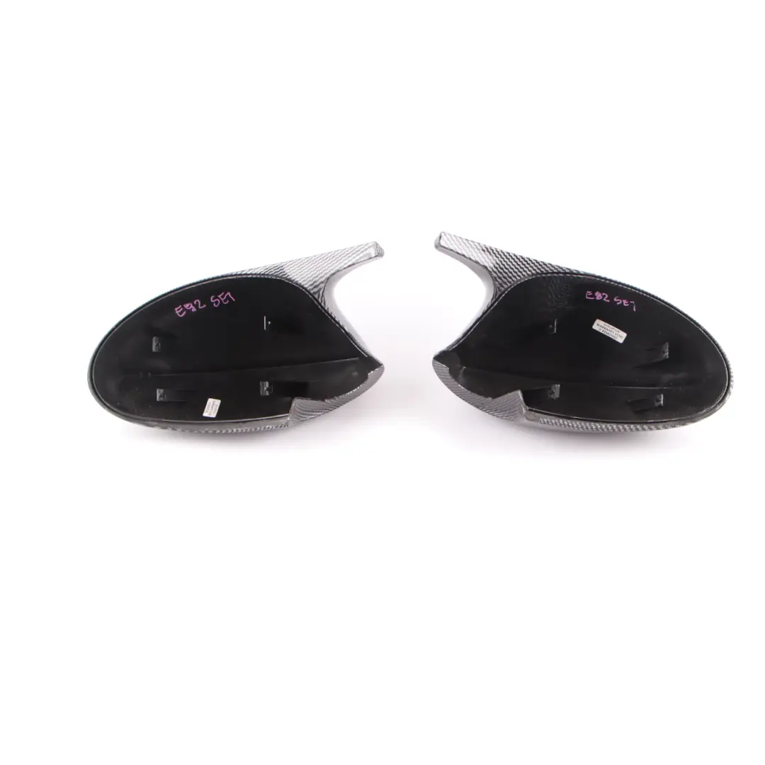 BMW Wing Mirror Cover Left Right Cap N/O/S Casing Carbon Look Set - SKU E92 Wing Mirror Cover Set-1 - Part number E92