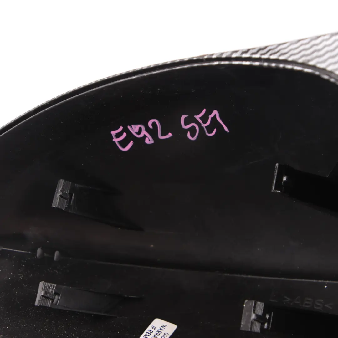BMW Wing Mirror Cover Left Right Cap N/O/S Casing Carbon Look Set - SKU E92 Wing Mirror Cover Set-1 - Part number E92