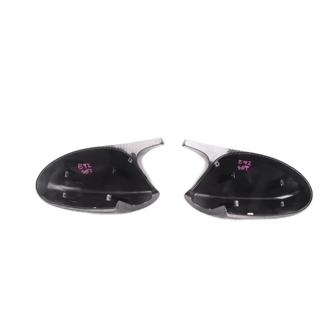 BMW E93 Wing Mirror Cover Left Right Cap N/O/S Casing Carbon Set - SKU E92 Wing Mirror Cover Set - Part number E92