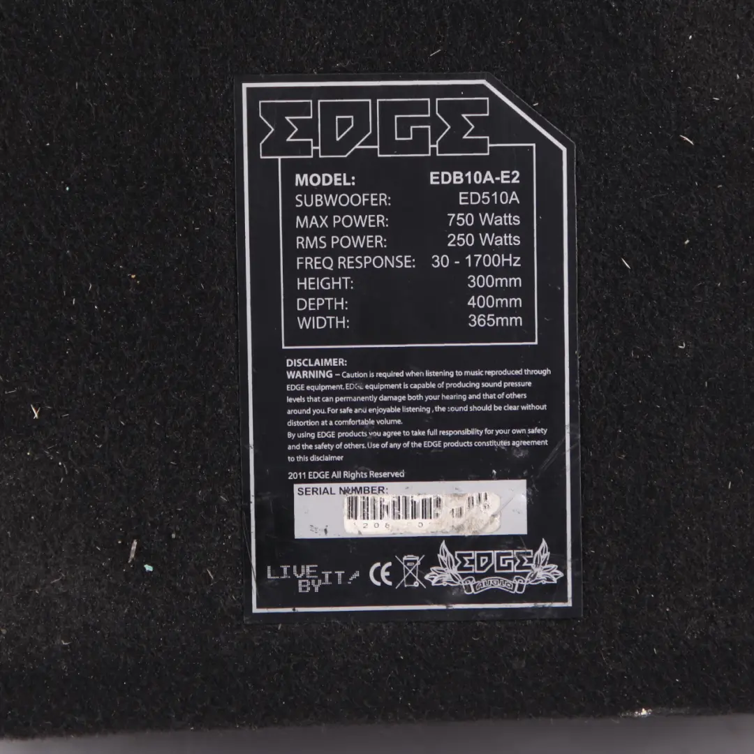 Audio Active Bass Box Enclosure Subwoofer Speaker Amplifier 750W to Edge Car with Part number Edge EDB10A-E2 Edge Car Audio Active Bass Box Enclosure Subwoofer Speaker Amplifier 750W - SKU Edge EDB10A-E2 - Part number Edge EDB10A-E2