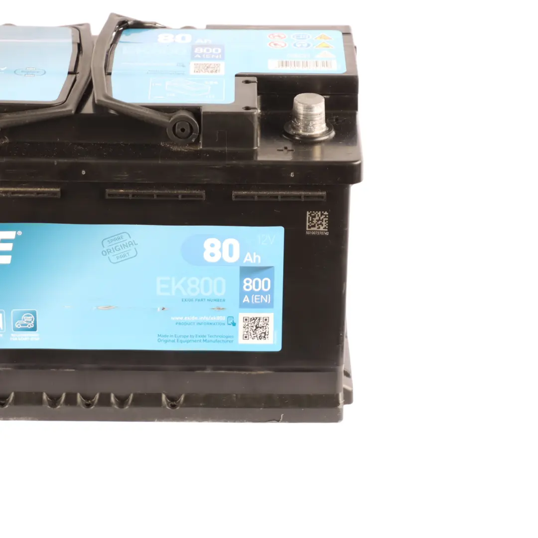  Exide Battery Start Stop AGM EK800 80Ah 800A Accumulator - SKU Exide AGM 80Ah - Part number Exide AGM 80Ah