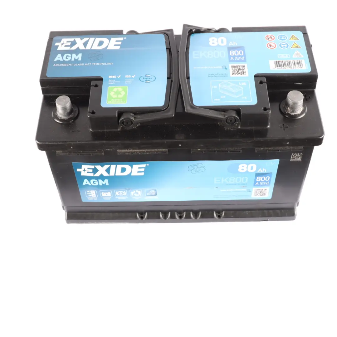  Exide Battery Start Stop AGM EK800 80Ah 800A Accumulator - SKU Exide AGM 80Ah - Part number Exide AGM 80Ah