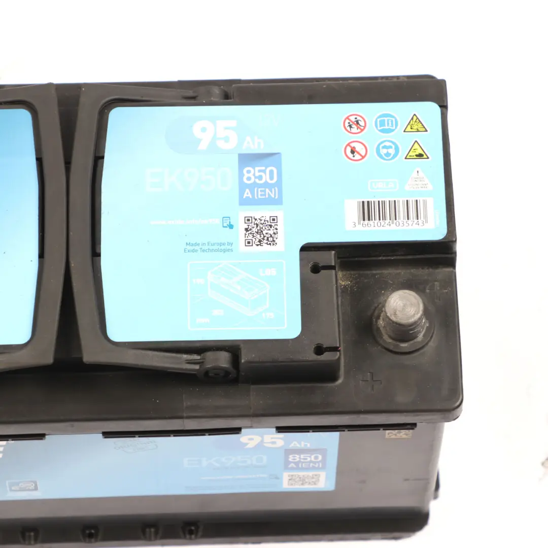 Exide Battery Start Stop AGM EK950 95Ah 850A Accumulator to with Part number Exide AGM 95Ah Exide Battery Start Stop AGM EK950 95Ah 850A Accumulator - SKU EXIDE-AGM-95AH - Part number Exide AGM 95Ah