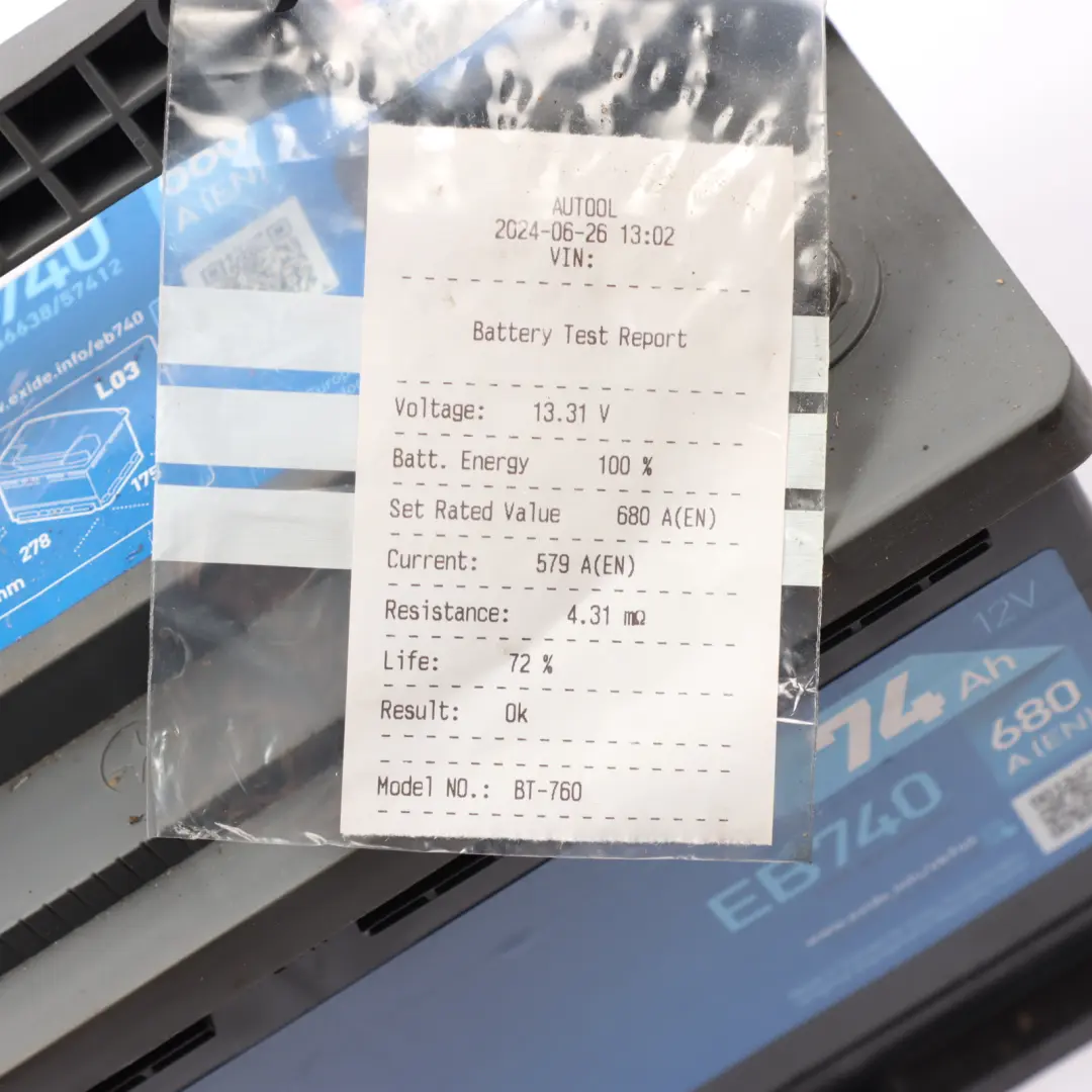  Exide Battery Excell EB740 74Ah 780A Accumulator - SKU Exide Excell 74Ah - Part number Exide Excell 80Ah