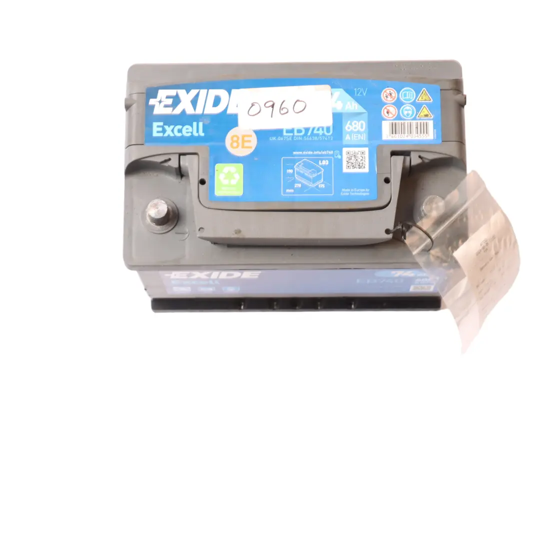  Exide Battery Excell EB740 74Ah 780A Accumulator - SKU Exide Excell 74Ah - Part number Exide Excell 80Ah