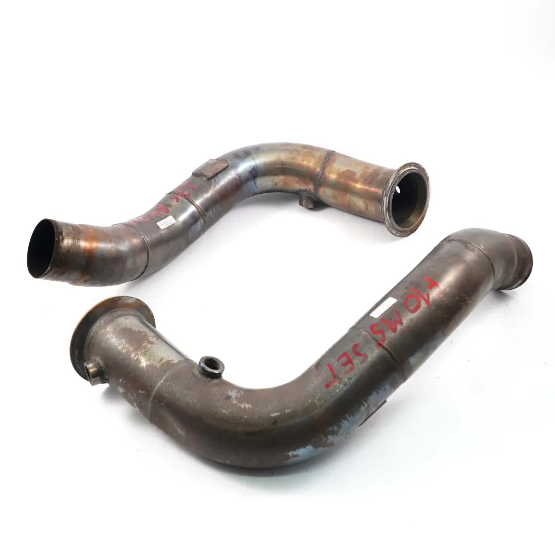 S63N Exhaust Decat Catless Downpipe Pipes Set to BMW F10 M5 F12 F13 M6 with Part number F10 M5 Downpipe BMW F10 M5 F12 F13 M6 S63N Exhaust Decat Catless Downpipe Pipes Set - SKU F10 M5 Downpipe - Part number F10 M5 Downpipe