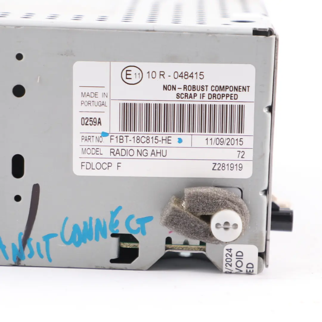 Radio CD Player Stereo Head Unit to Ford Transit Connect with Part number F1BT18C815HE Ford Transit Connect Radio CD Player Stereo Head Unit - SKU F1BT18C815HE - Part number F1BT18C815HE