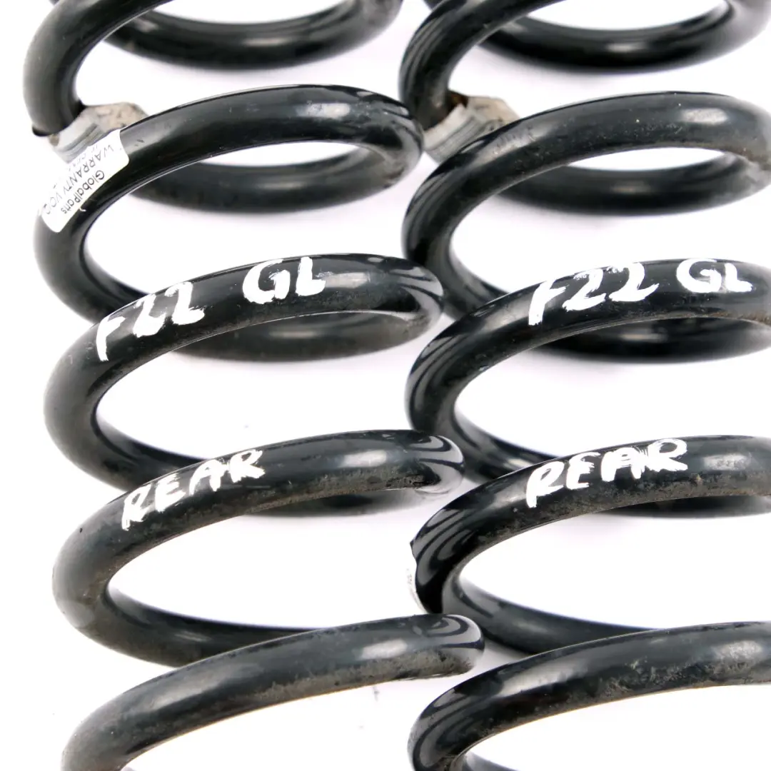 Coil Spring GL Rear Axle Suspension Left Right N/O/S Set to BMW F22 with Part number F22 GL Rear Coil Spring Set BMW F22 Coil Spring GL Rear Axle Suspension Left Right N/O/S Set - SKU F22 GL Rear Coil Spring Set - Part number F22 GL Rear Coil Spring Set