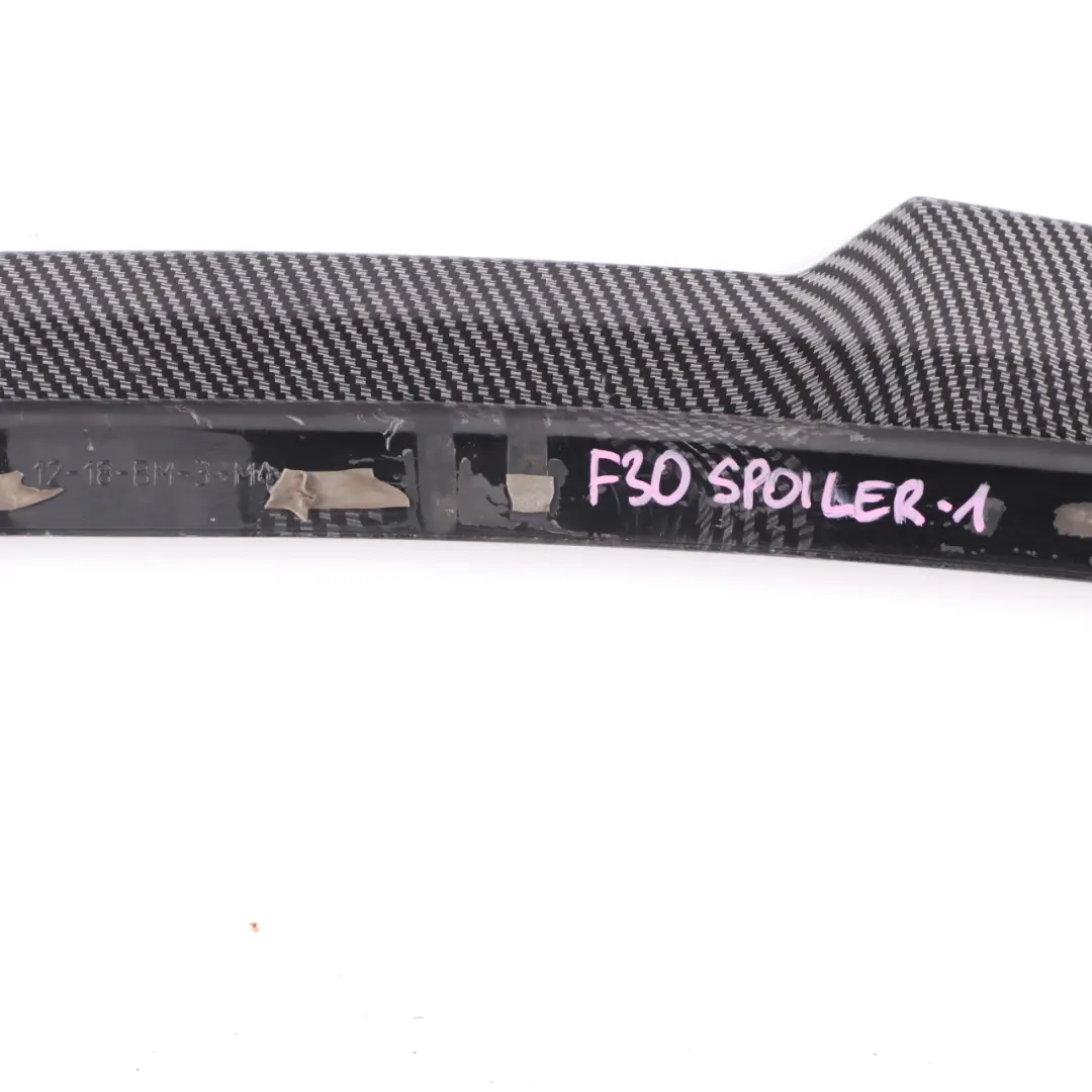 Boot Lid Spoiler BMW F30 Rear Boot Tailgate Trunk Lid Spoiler Trim Panel Carbon to with Part number F30 Spoiler Boot Lid Spoiler BMW F30 Rear Boot Tailgate Trunk Lid Spoiler Trim Panel Carbon - SKU F30 Spoiler-1 - Part number F30 Spoiler