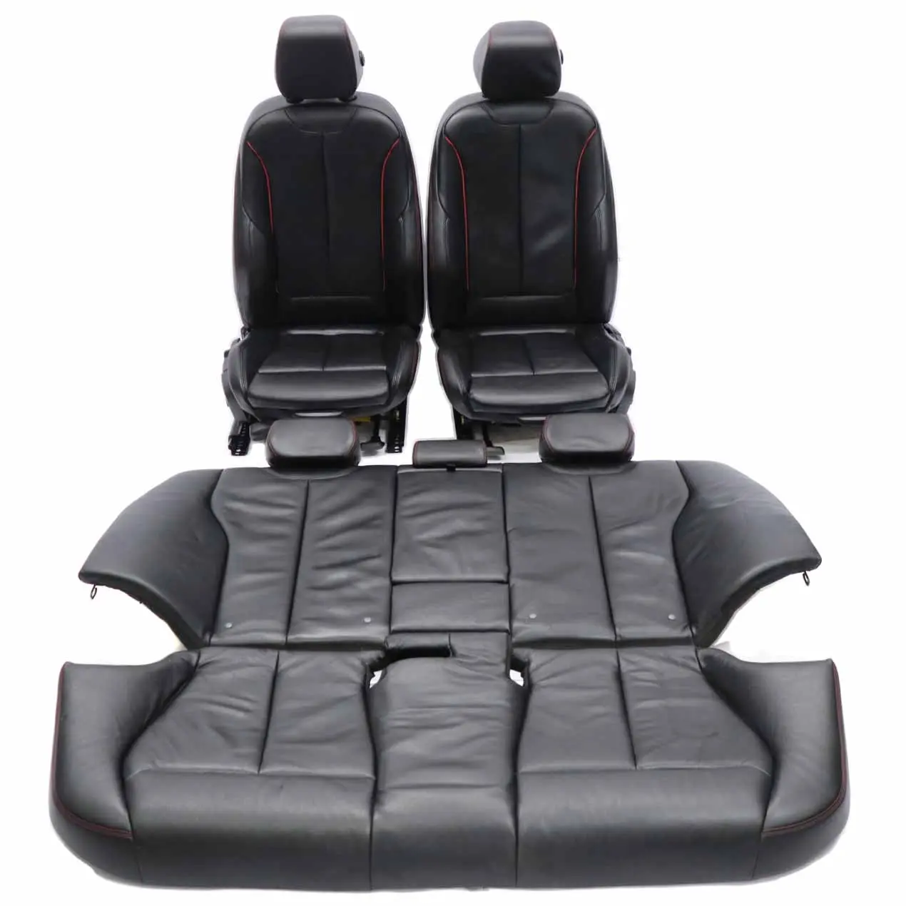 BMW F30 Asientos M Sport Negro Cuero Dakota Acento Rojo Interior Set Seat