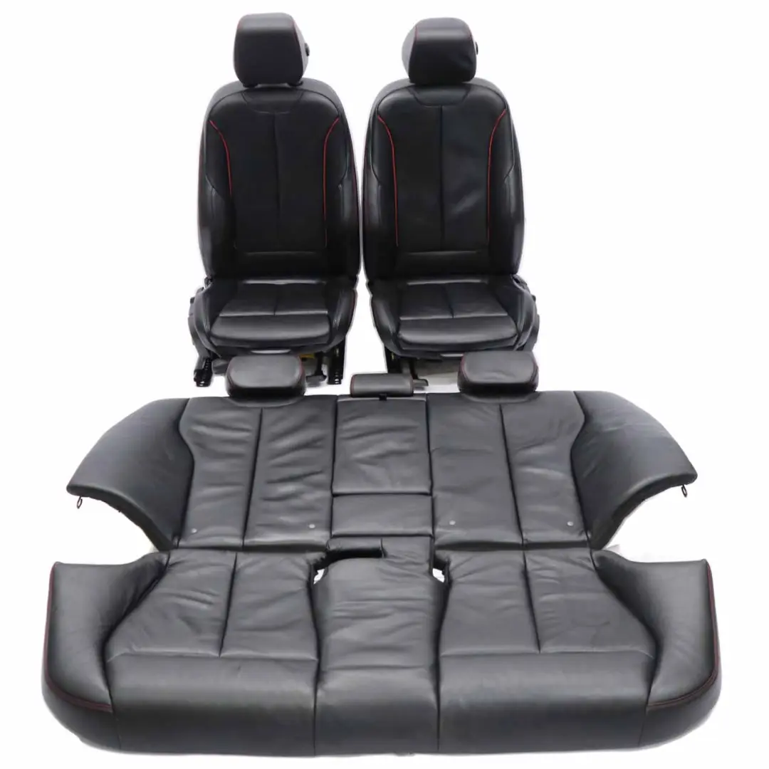 BMW F30 Sitze M Sport Schwarz Leder Dakota Akzent Rot Interieur Set Sitz - SKU F30 Sport Black Leather Seats LCL3 - Teilenummer F30 Sport Black Leather Seats Red