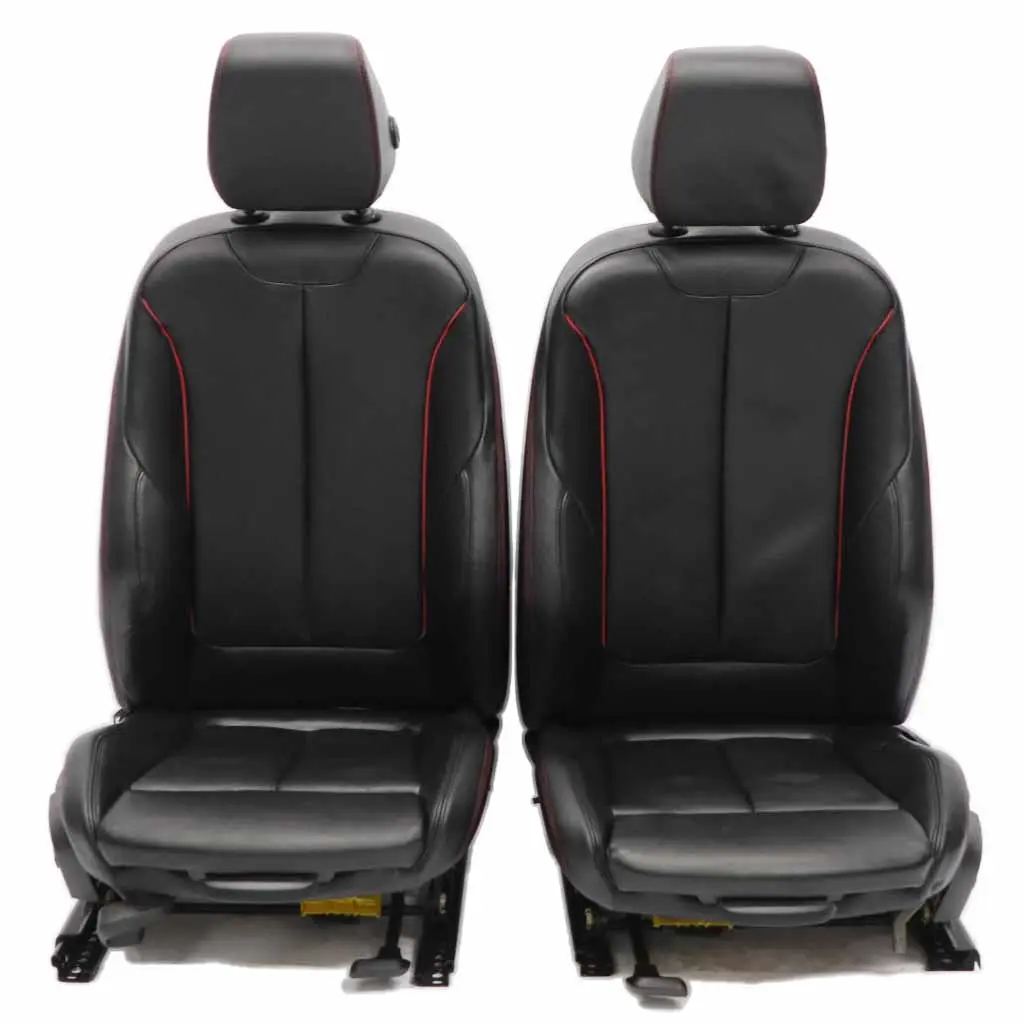 BMW F30 Sièges M Sport Cuir Noir Dakota Accent Red Interior Set Seat - SKU F30 Sport Black Leather Seats LCL3 - Numéro de pièce F30 Sport Black Leather Seats Red