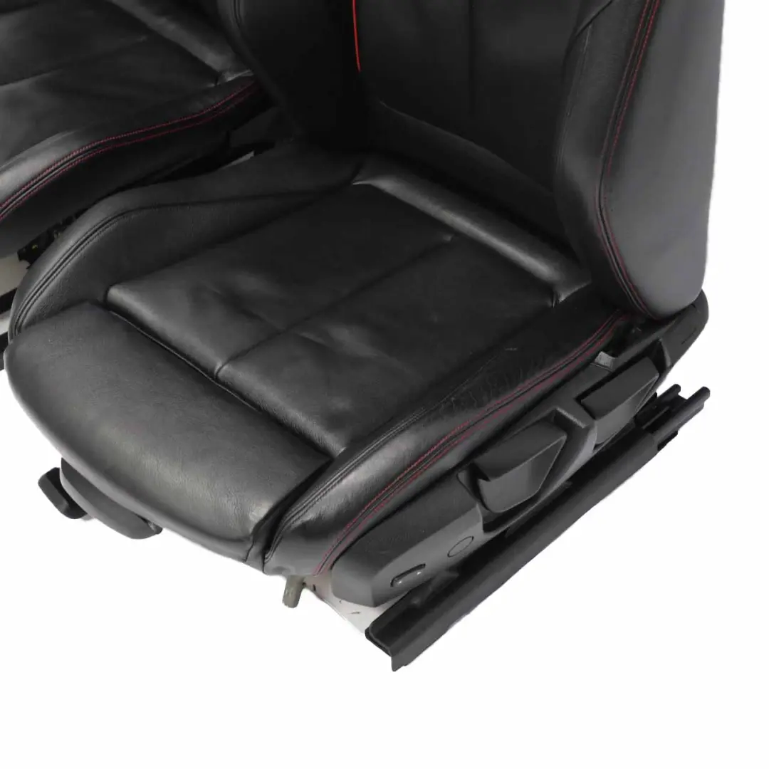 BMW F30 Sitze M Sport Schwarz Leder Dakota Akzent Rot Interieur Set Sitz - SKU F30 Sport Black Leather Seats LCL3 - Teilenummer F30 Sport Black Leather Seats Red