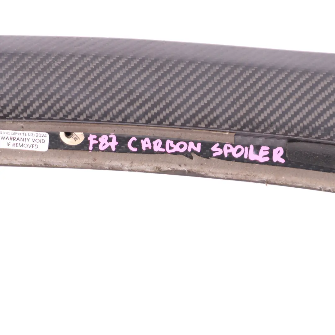 Boot Tailgate Trunk Lid Spoiler Carbon M Performance Look to BMW F87 M2 Rear with Part number F87 Carbon Spoiler BMW F87 M2 Rear Boot Tailgate Trunk Lid Spoiler Carbon M Performance Look - SKU F87 Carbon Spoiler - Part number F87 Carbon Spoiler