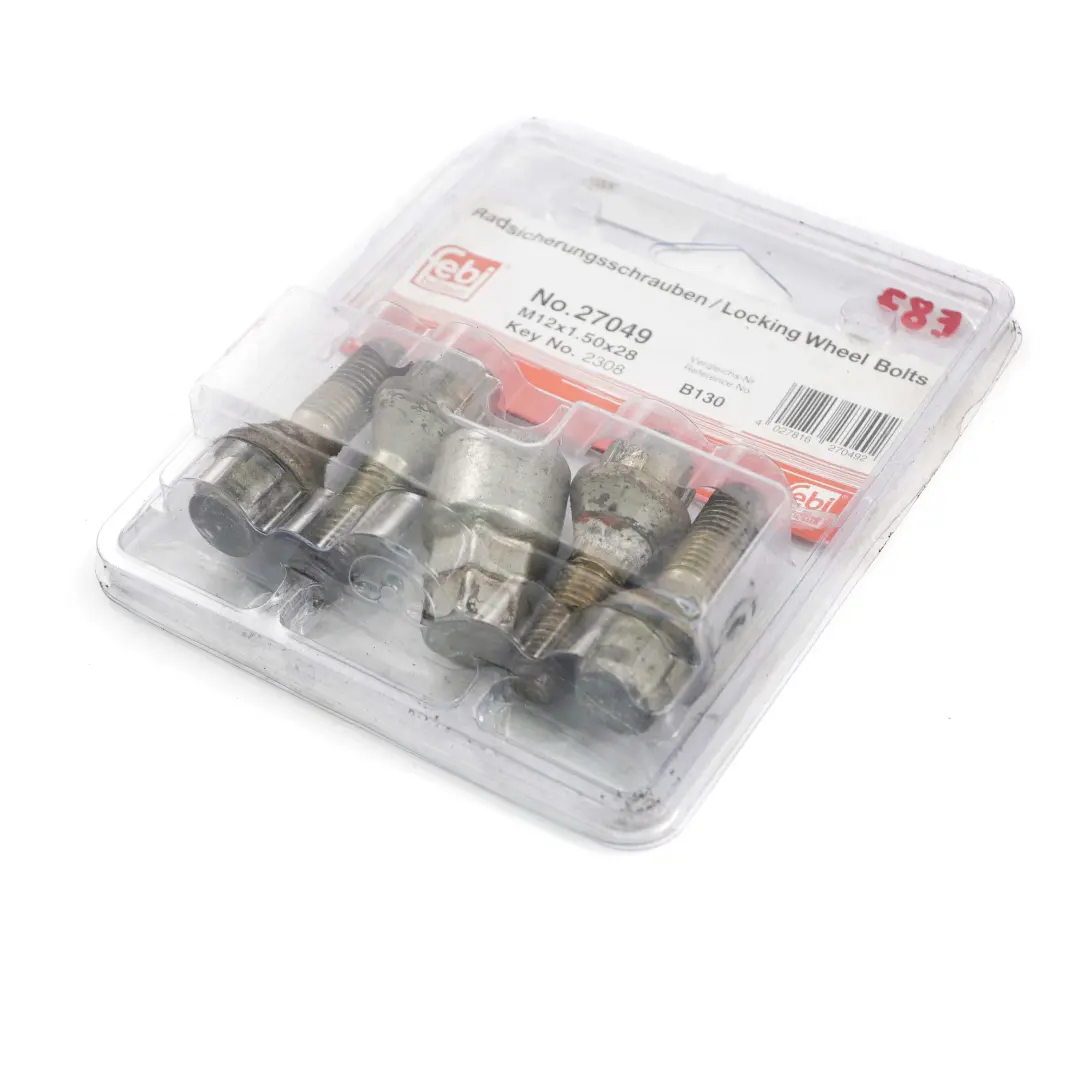 BMW 1 E87 Locking Wheel Bolt Locks Security Nut Set M12x1.5x28 - SKU Febi 27049 - Part number Febi 27049