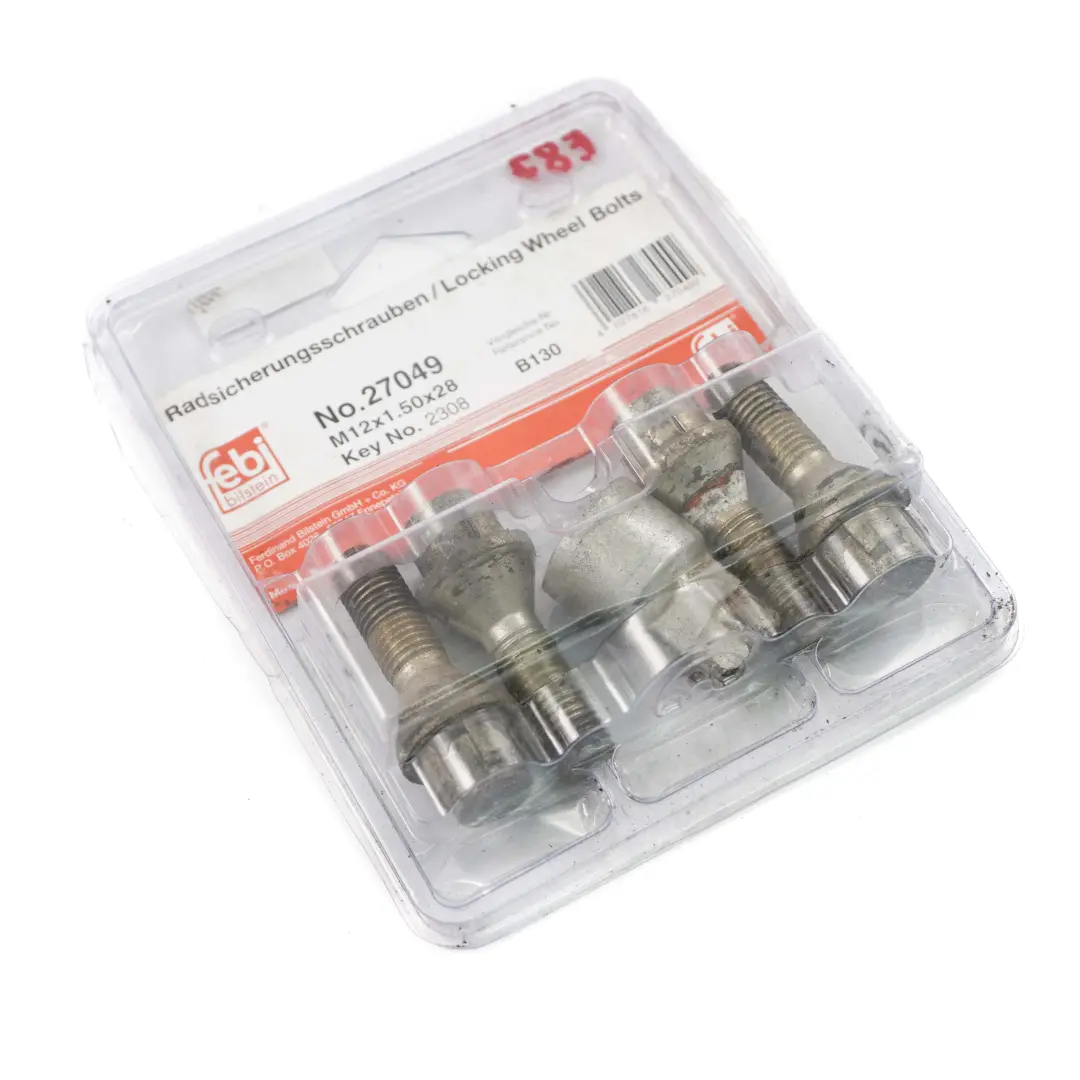 BMW 1 E87 Locking Wheel Bolt Locks Security Nut Set M12x1.5x28 - SKU Febi 27049 - Part number Febi 27049