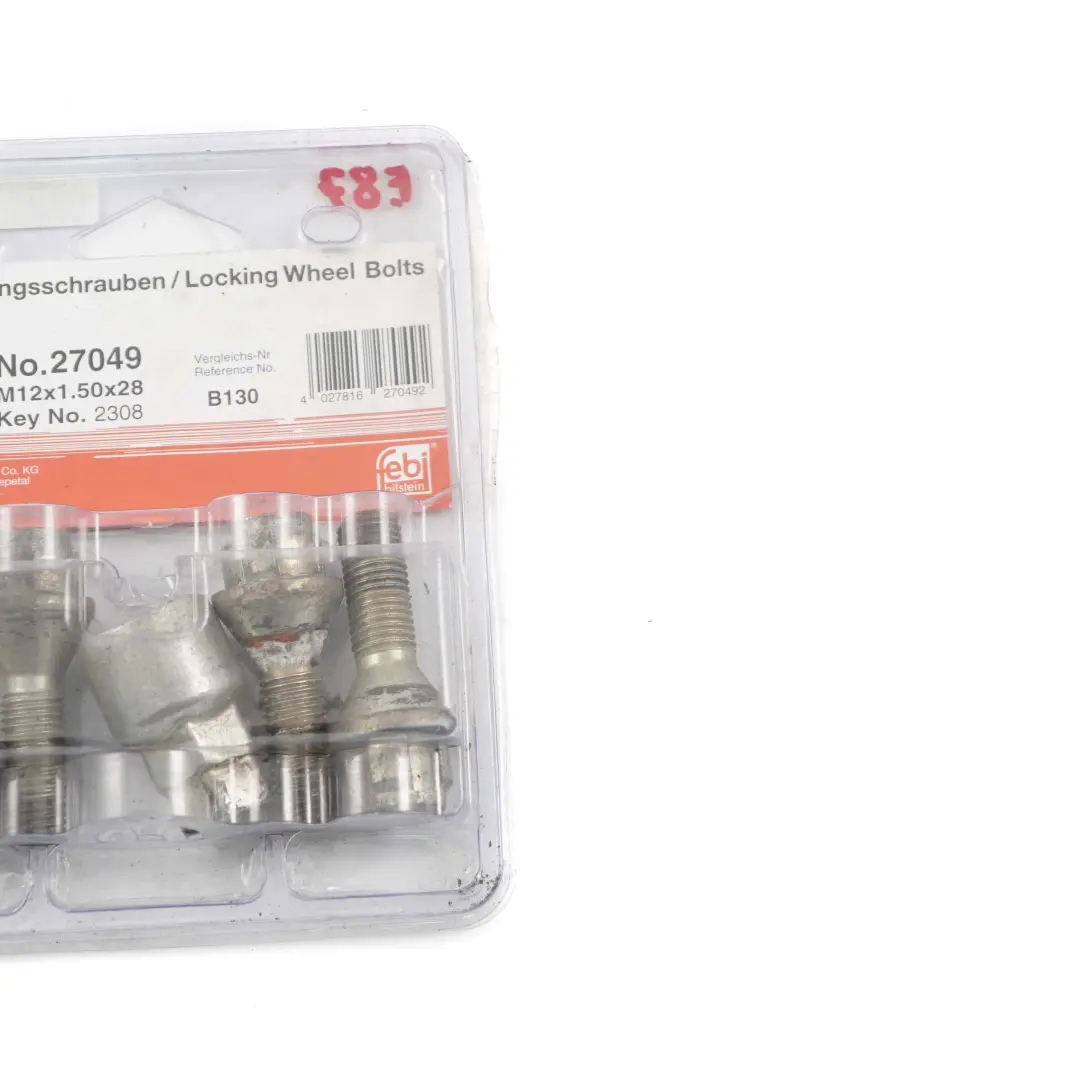 BMW 1 E87 Locking Wheel Bolt Locks Security Nut Set M12x1.5x28 - SKU Febi 27049 - Part number Febi 27049