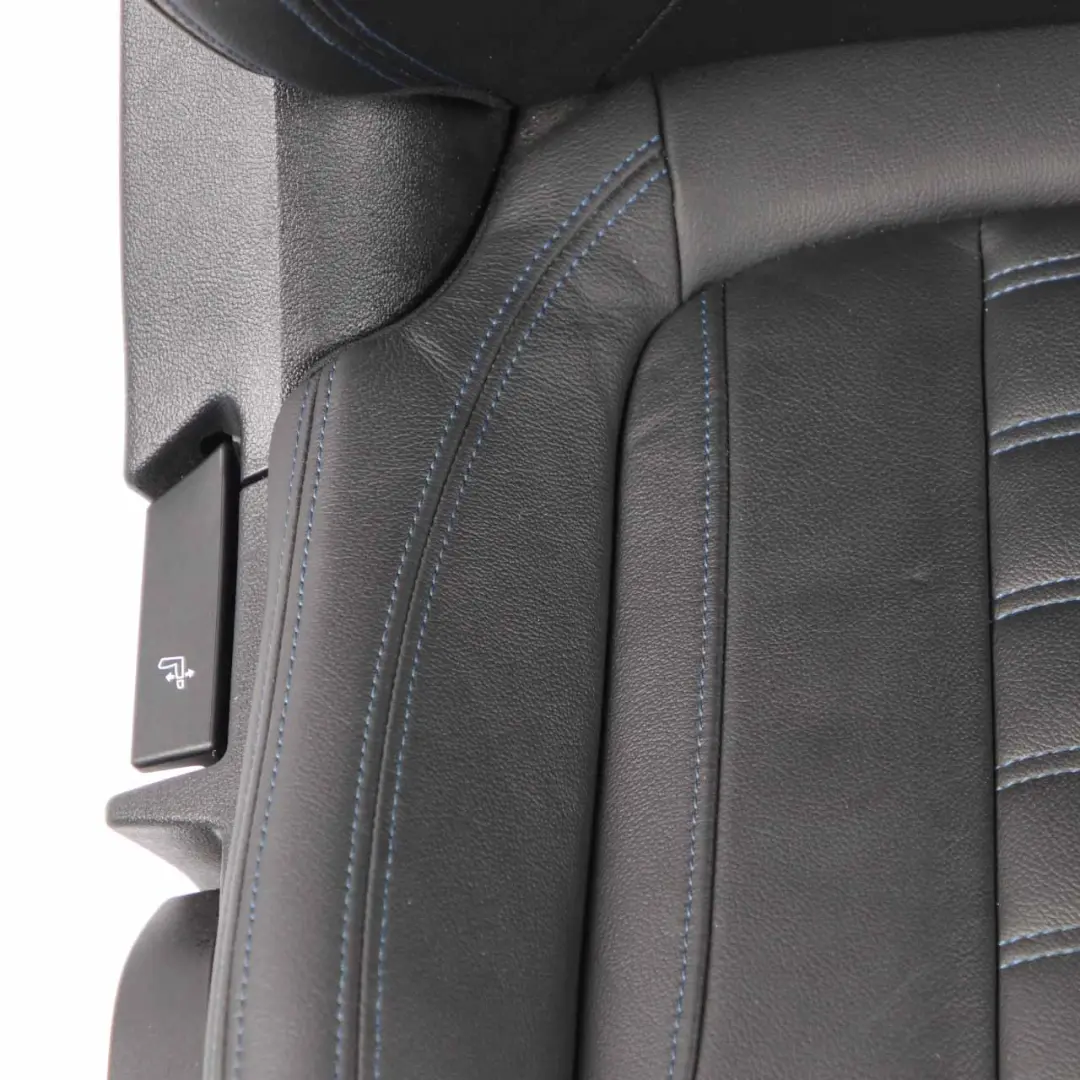 Leather Seats BMW G20 G21 Front Sport Black Vernasca Blue Stitching Heated Seat to with Part number G20 G21 Sport Leather Front Seats Leather Seats BMW G20 G21 Front Sport Black Vernasca Blue Stitching Heated Seat - SKU G20 G21 Sport Leather Front Seats - Part number G20 G21 Sport Leather Front Seats