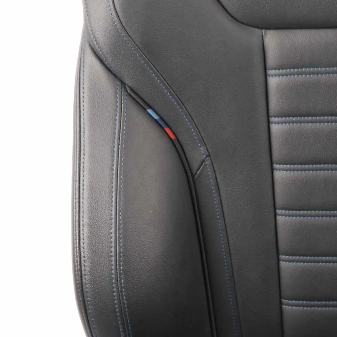  Leather Seats BMW G20 G21 Front Sport Black Vernasca Blue Stitching Heated Seat - SKU G20 G21 Sport Leather Front Seats - Part number G20 G21 Sport Leather Front Seats