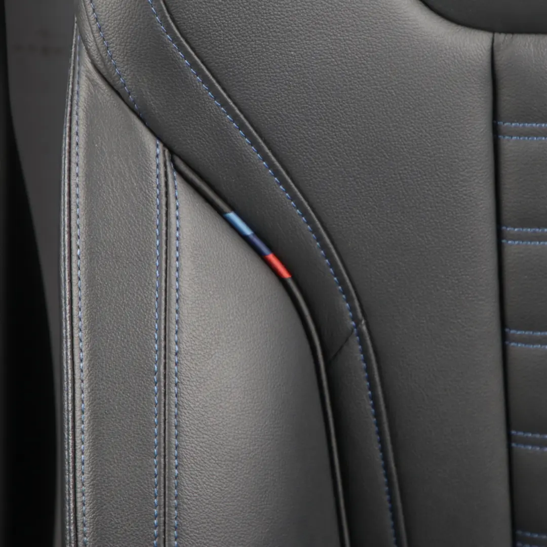  Leather Seats BMW G20 G21 Front Sport Black Vernasca Blue Stitching Heated Seat - SKU G20 G21 Sport Leather Front Seats - Part number G20 G21 Sport Leather Front Seats