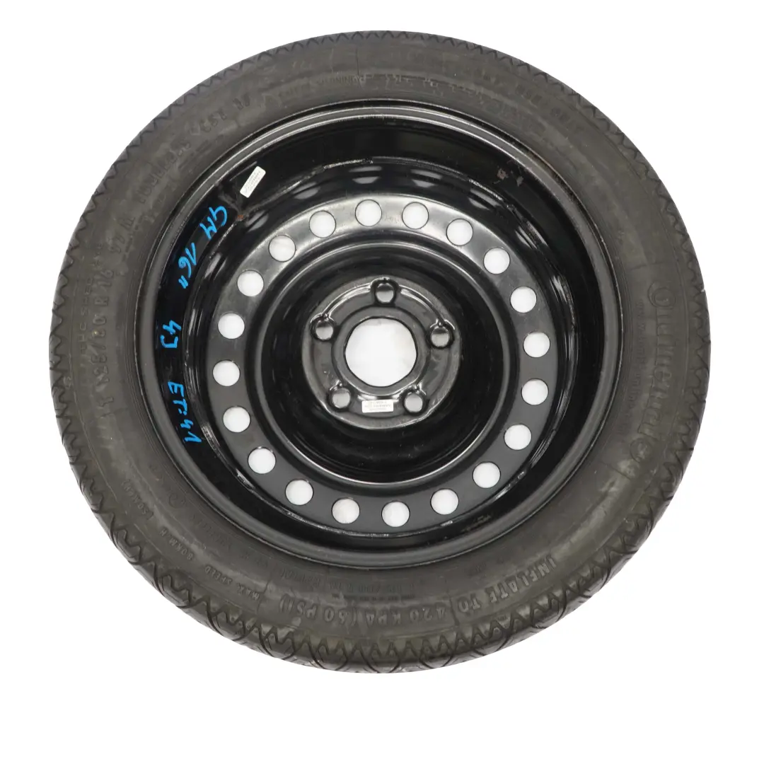 GM General Motors Jante en Acier Roue de Secours 16" 4J ET:41 R16 125/80 - SKU GM 16'' 4J ET:41 - Numéro de pièce GM 16'' 4J ET:41