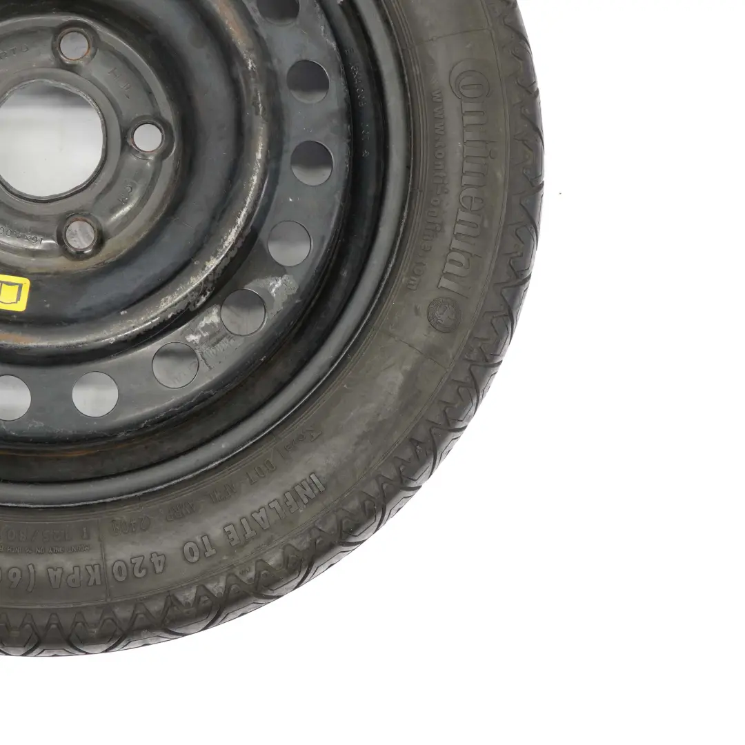 GM General Motors Spare Wheel Steel 16" 4J ET:41 Tyre R16 125/80 Continental - SKU GM 16'' 4J ET:41 - Part number GM 16'' 4J ET:41