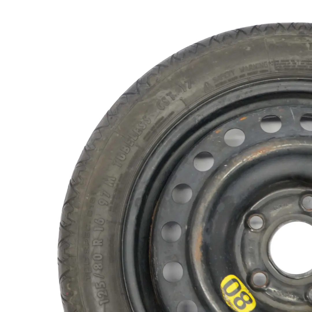 GM General Motors Spare Wheel Steel 16" 4J ET:41 Tyre R16 125/80 Continental - SKU GM 16'' 4J ET:41 - Part number GM 16'' 4J ET:41