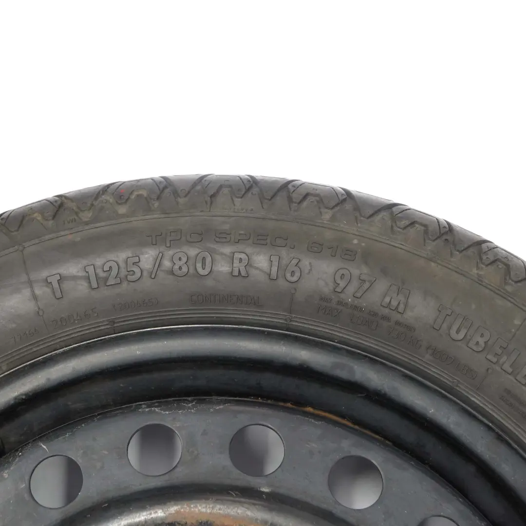 GM General Motors Spare Wheel Steel 16" 4J ET:41 Tyre R16 125/80 Continental - SKU GM 16'' 4J ET:41 - Part number GM 16'' 4J ET:41