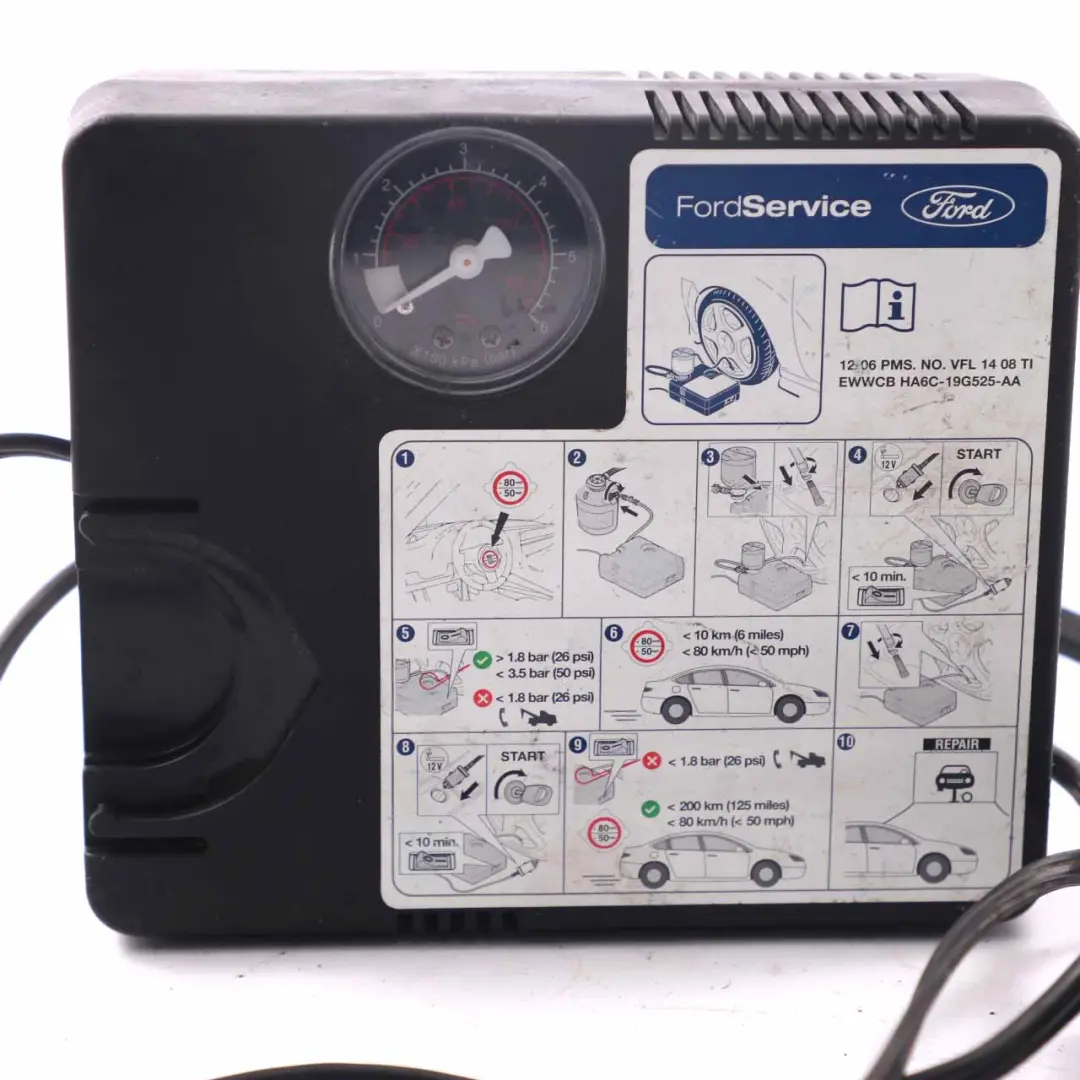 Ford Mobility System Tyre Compressor Air Pump Inflator Service Tool - SKU HA6C-19G525-AA - Part number HA6C-19G525-AA